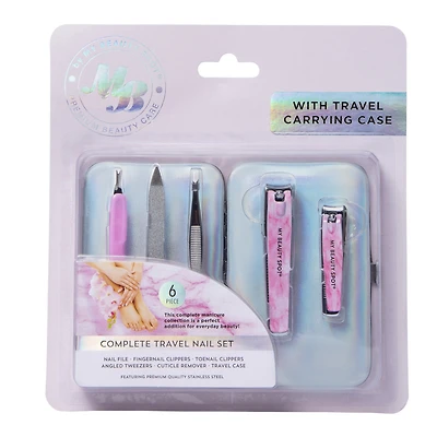 complete travel nail set with carrying case