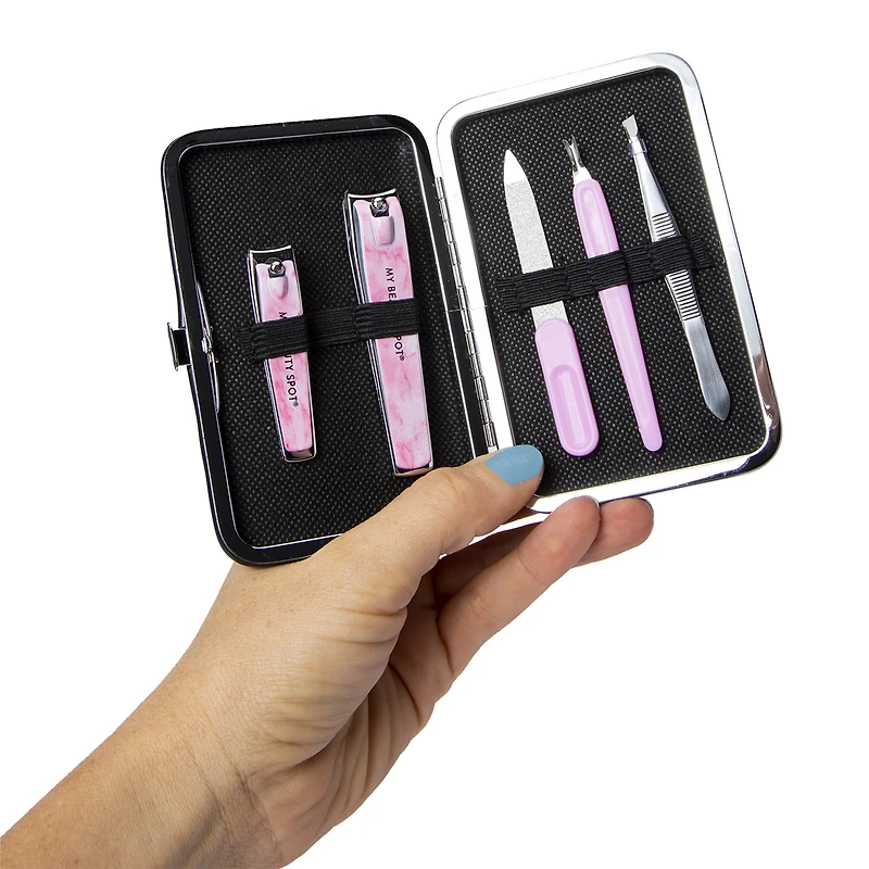complete travel nail set with carrying case