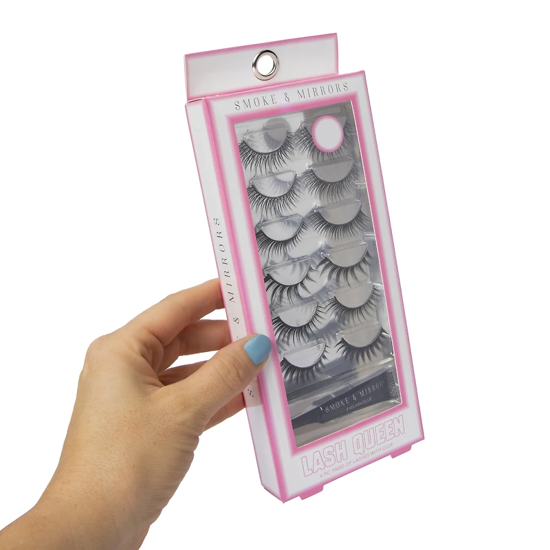 smoke & mirrors 6-pair faux eyelashes & glue set