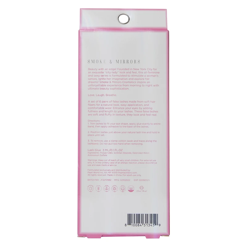 smoke & mirrors 6-pair faux eyelashes & glue set