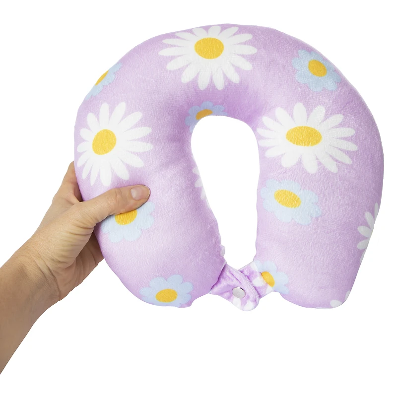 smiley face printed travel pillow