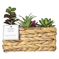 faux succulents basket 7in x 6.25in