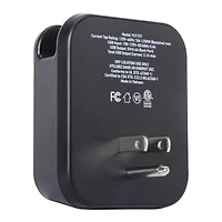 dual USB wall charger with outlet & phone holder 15W