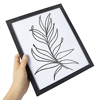 face line art framed glass 10in x 12in