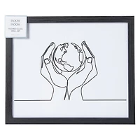 face line art framed glass 10in x 12in