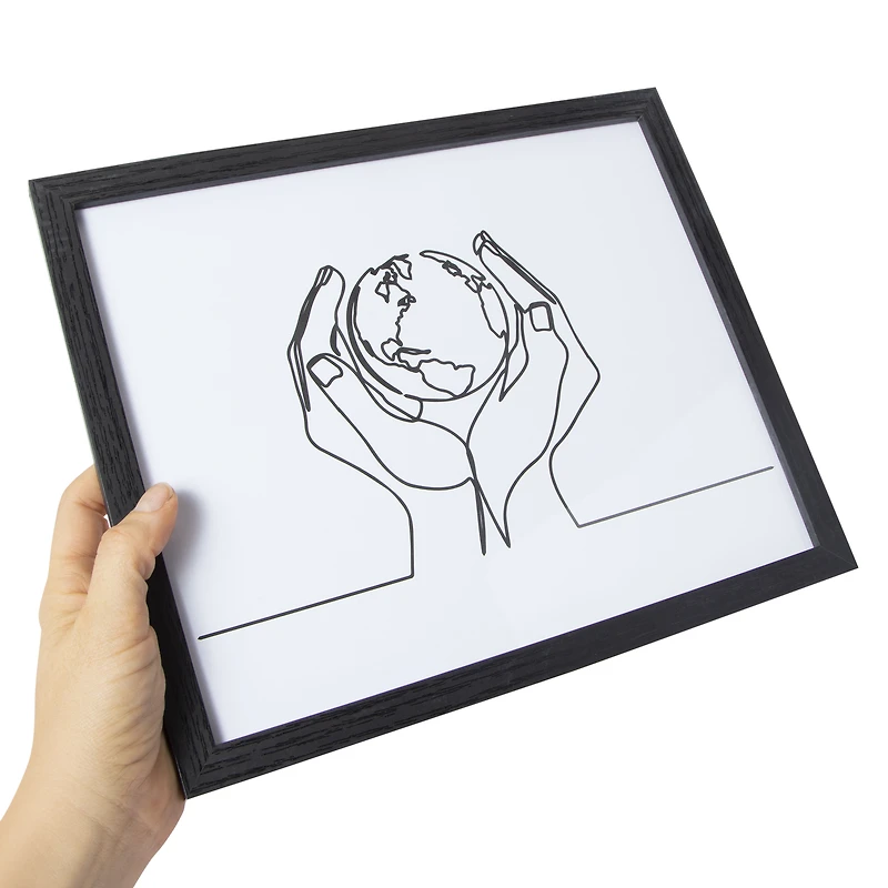 face line art framed glass 10in x 12in