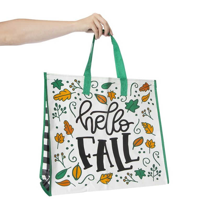 'pumpkin spice, spice baby' reusable shopper bag 20.5in x 17.7in 7.9in