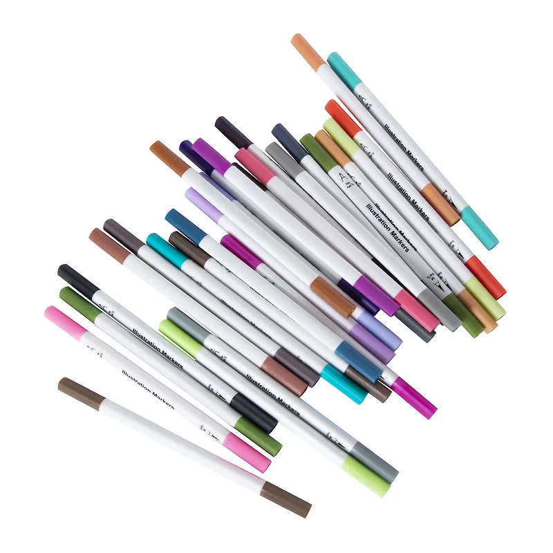 dual-tip illustration markers 28-count