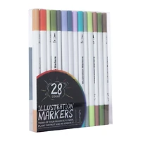 dual-tip illustration markers 28-count