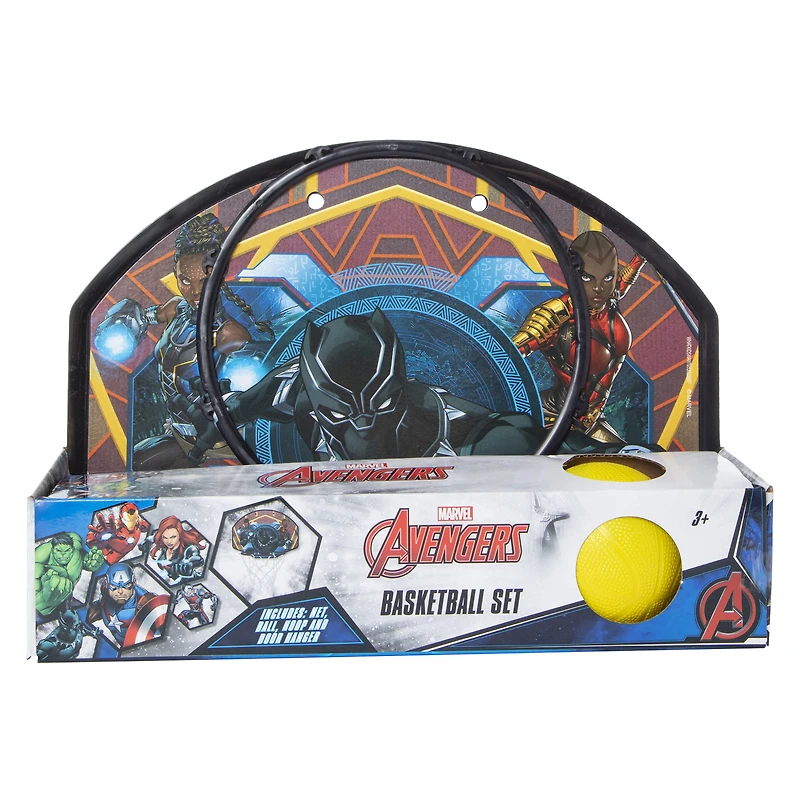 marvel® avengers™ black panther indoor basketball set