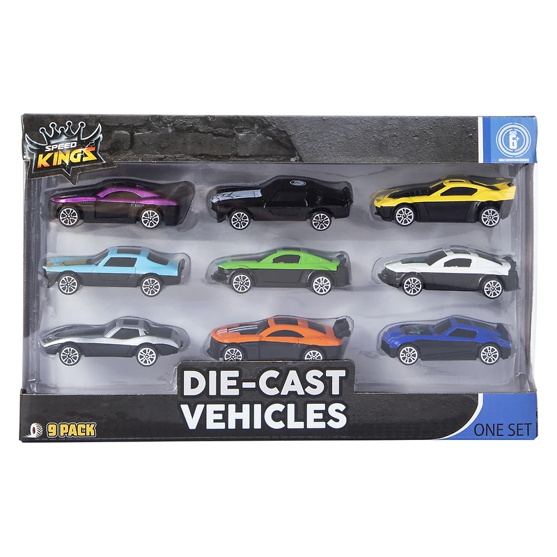 die-cast toy vehicles 9-pack