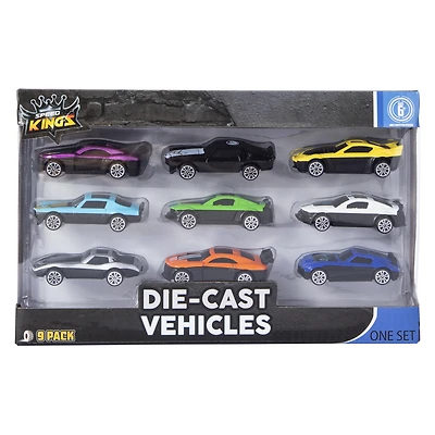 die-cast toy vehicles 9-pack