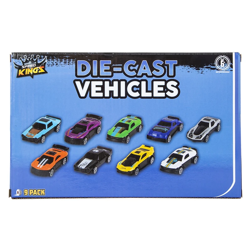 die-cast toy vehicles 9-pack