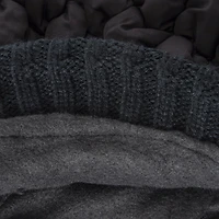 quilted puffer beanie hat - lilac