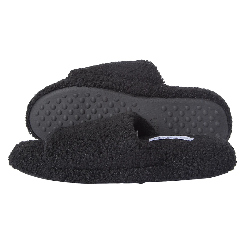 black teddy slide slippers