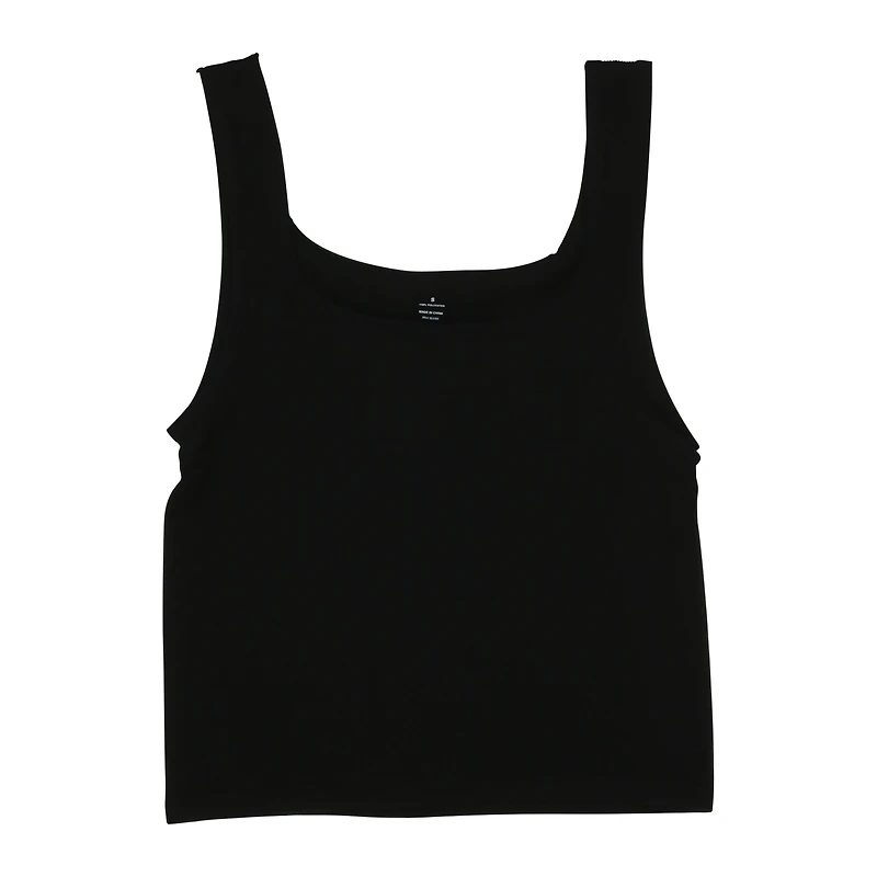 juniors pink seamless square neck tank top