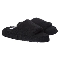 black teddy slide slippers