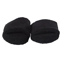 black teddy slide slippers