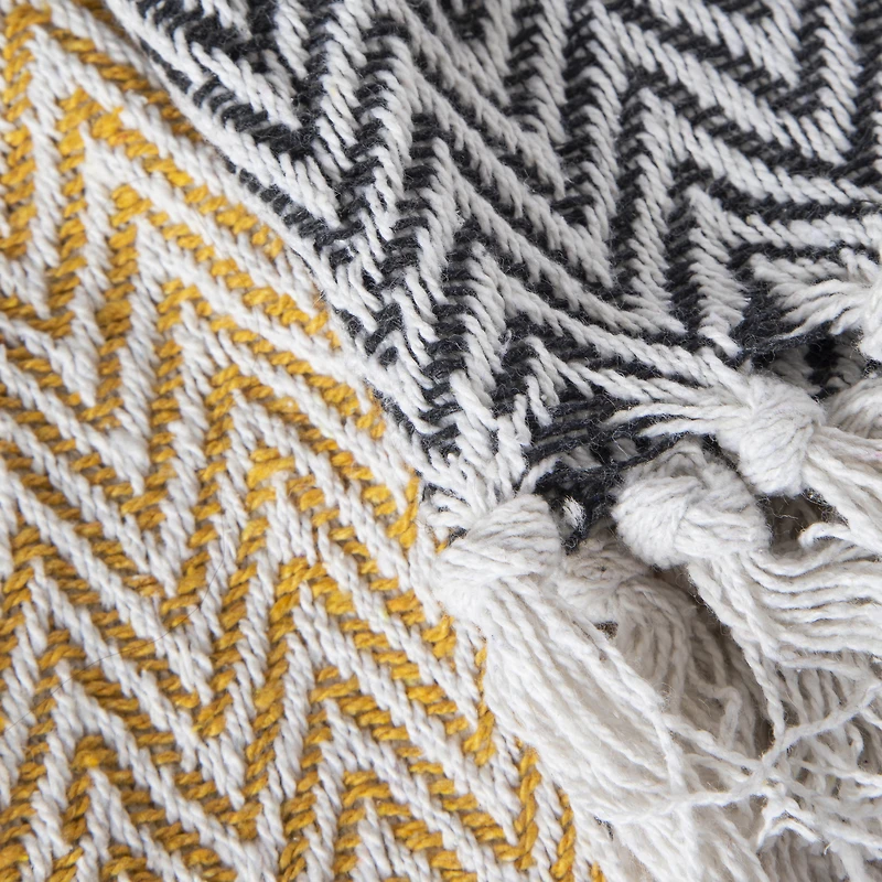 mill-dyed yarn cotton throw blanket 50in x 60in