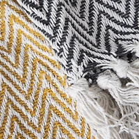 mill-dyed yarn cotton throw blanket 50in x 60in