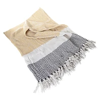 mill-dyed yarn cotton throw blanket 50in x 60in