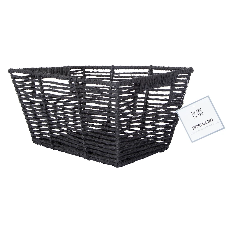 woven twisted paper rope storage basket 12in x 8in