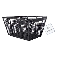 woven twisted paper rope storage basket 12in x 8in