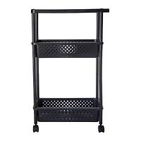 3-tier plastic rolling cart 30.3in x 18.8in