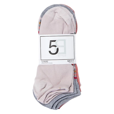 Ladies Low-Cut Socks 10-Pack - Mushroom Print