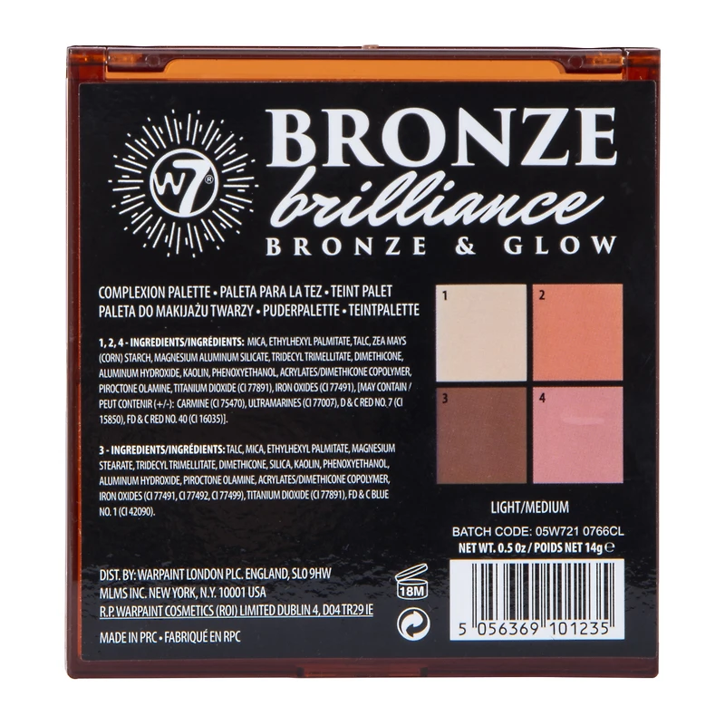w7® bronze brilliance & glow makeup palette