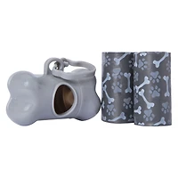 pet waste bag dispenser w/ 2 rolls & carabiner