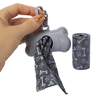 pet waste bag dispenser w/ 2 rolls & carabiner