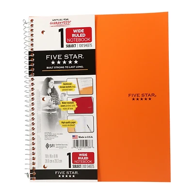 Mead® Five Star® 1 Subject Wide Ruled Trendy Notebook