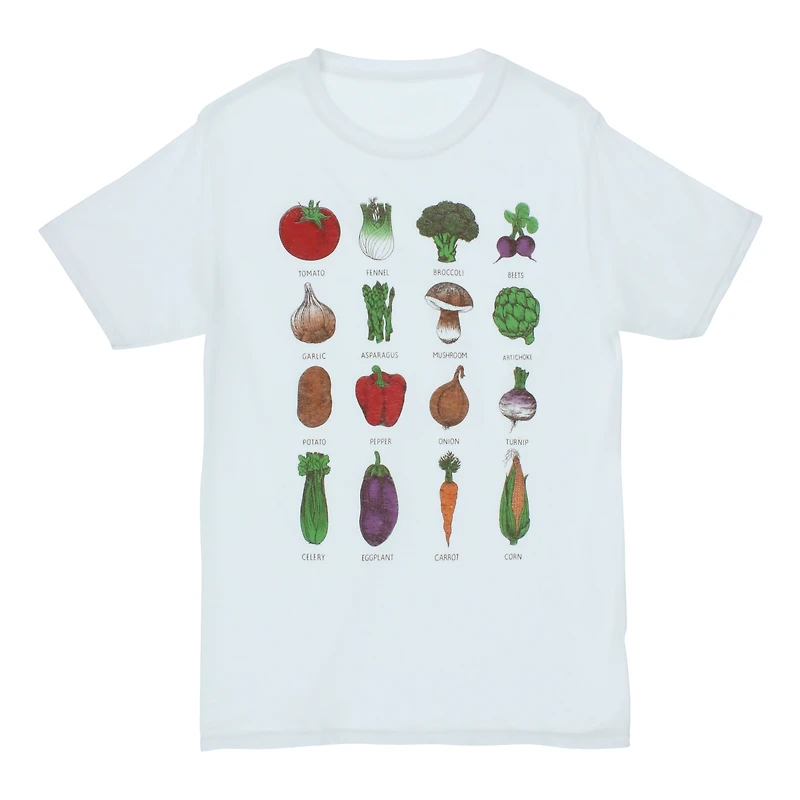 vegetable chart graphic tee