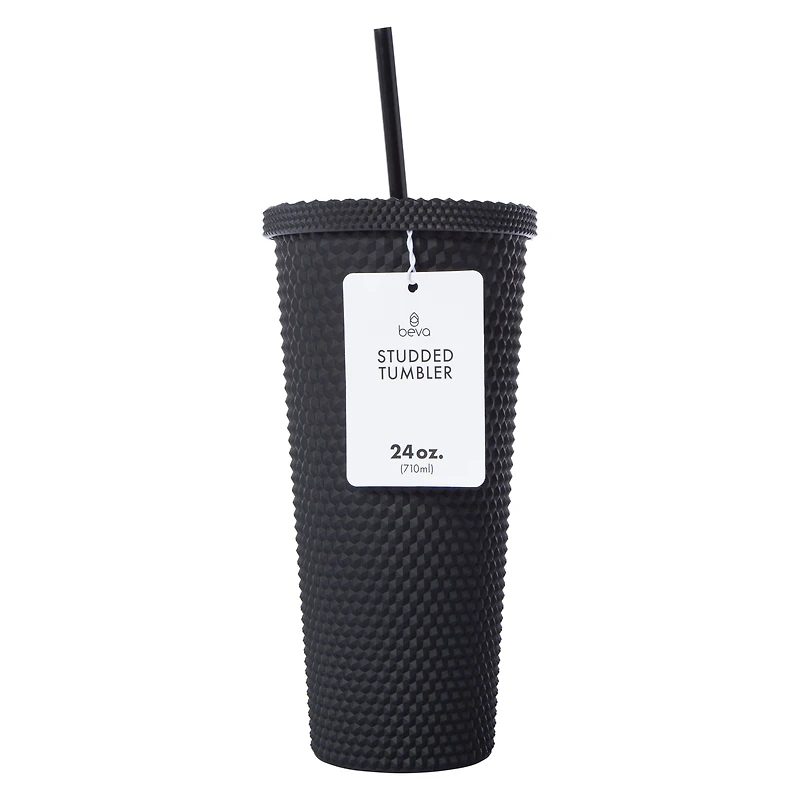 Studded Tumbler With Straw 24oz
