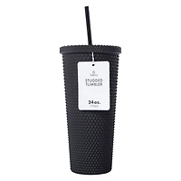 Studded Tumbler With Straw 24oz
