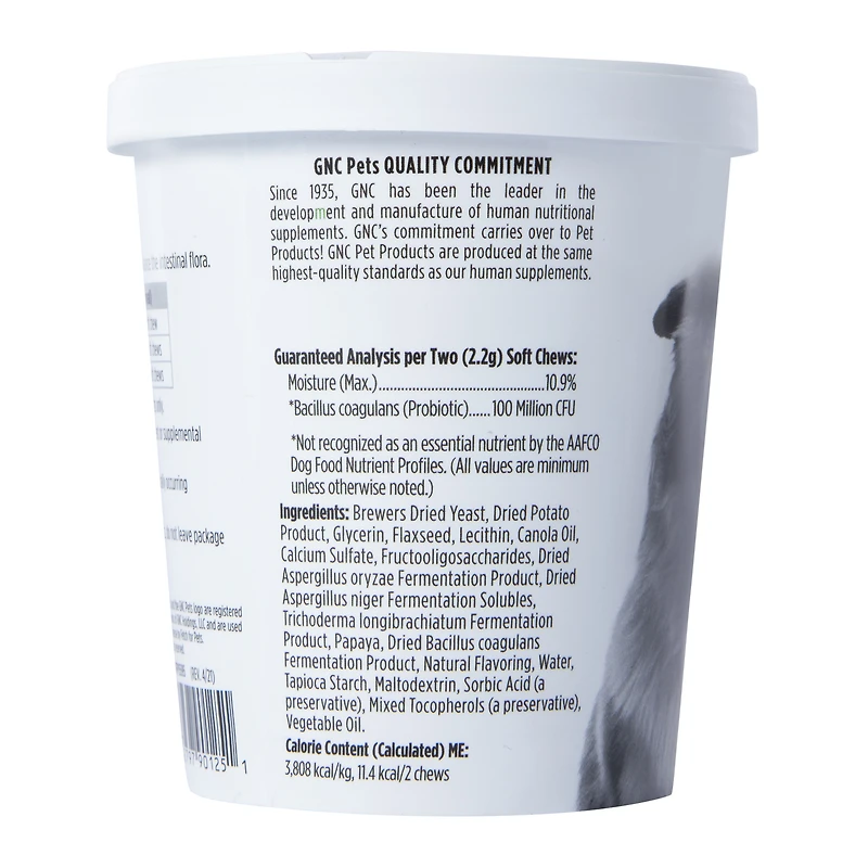 GNC pet wellness essentials probiotic + prebiotic digestion chews 60-count