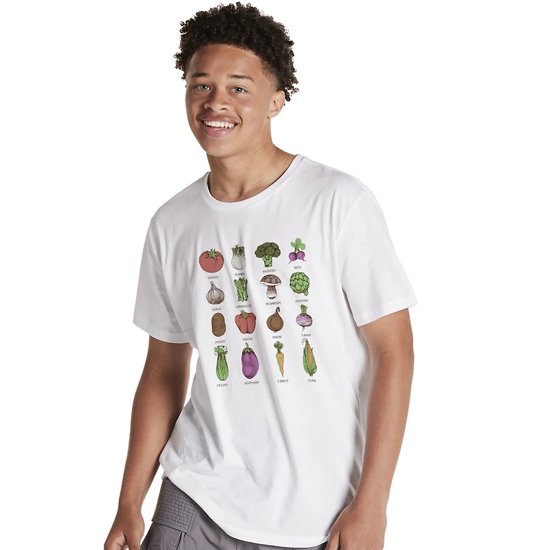 vegetable chart graphic tee