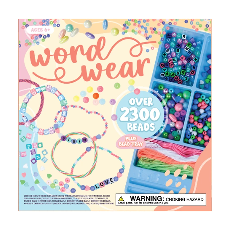 word wear jewelry making bead kit with 2300+ beads