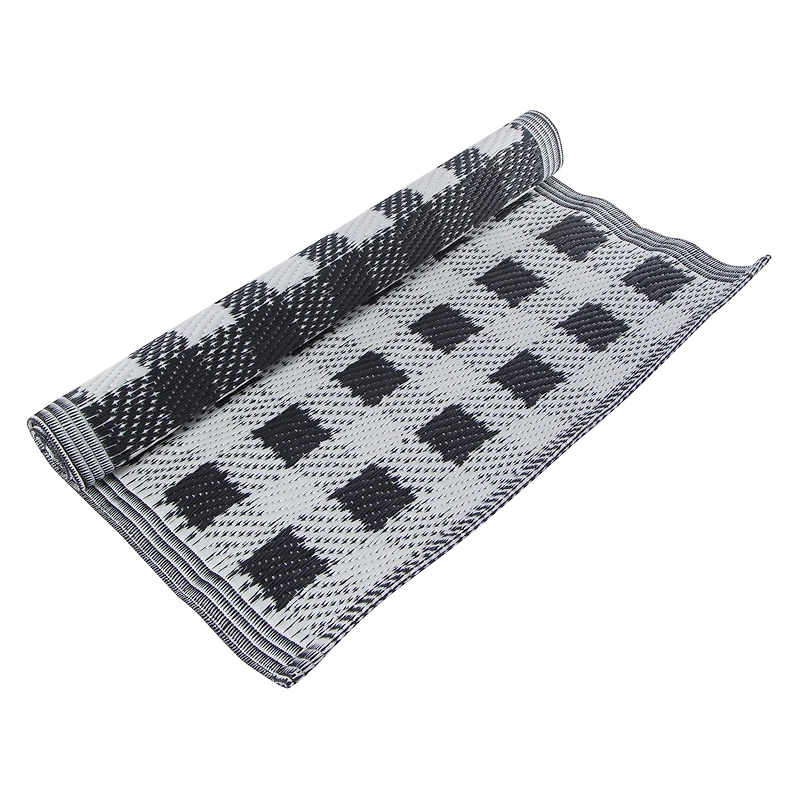 reversible plaid outdoor mat 24in x 36in