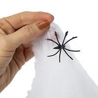 super stretchy giant spider web & spiders halloween decoration 2.1oz