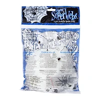 super stretchy giant spider web & spiders halloween decoration 2.1oz