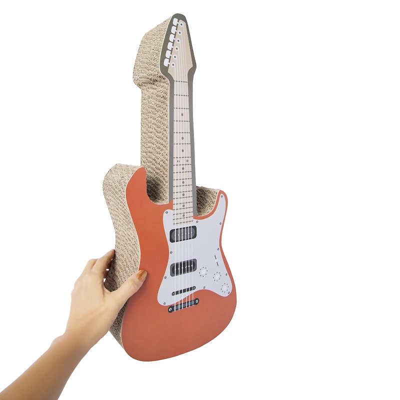 guitar cat scratcher with catnip 21.6in