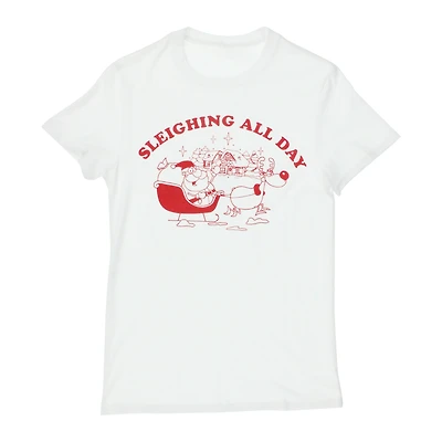 sleighing all day' graphic tee