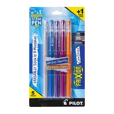 pilot® frixion ball® color sticks erasable gel ink pens 5-count