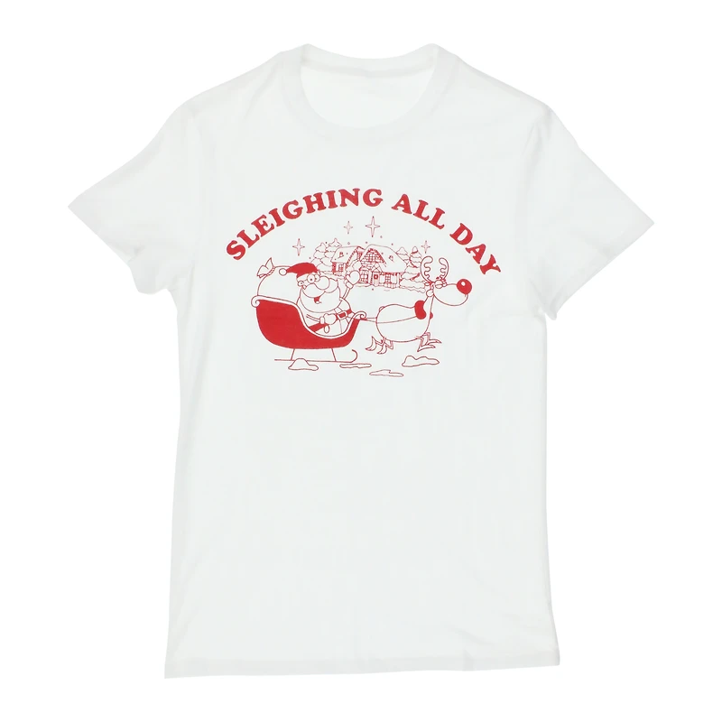 sleighing all day' graphic tee