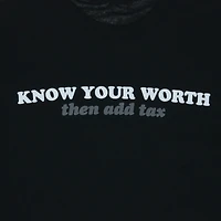 know your worth' graphic tee
