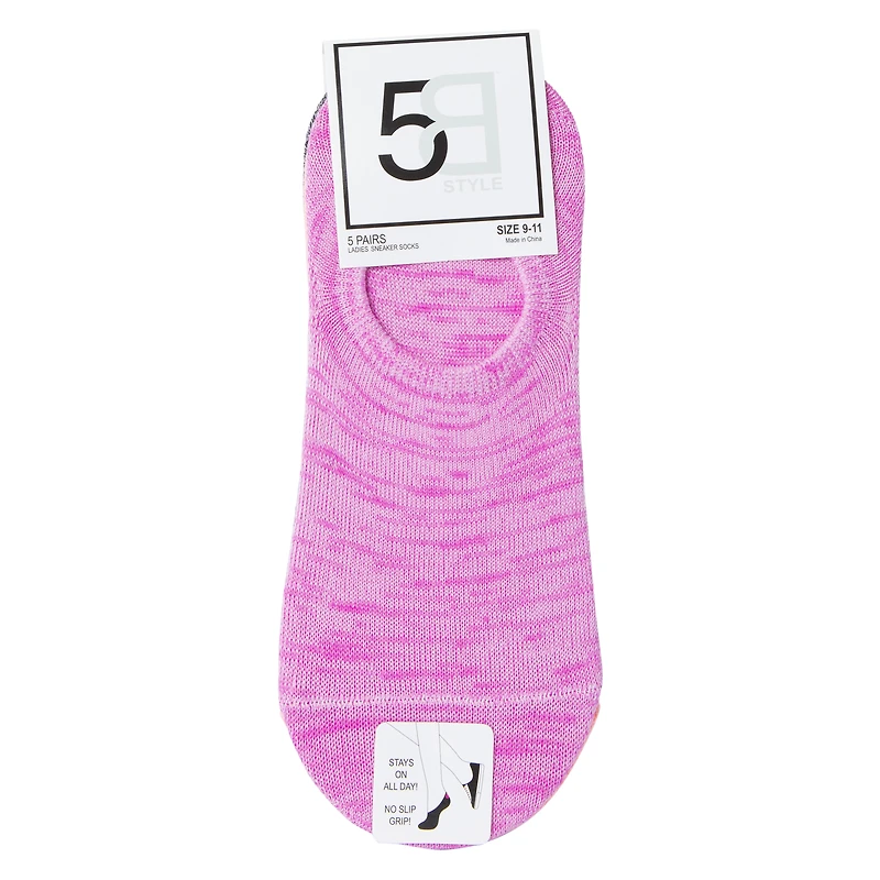 ladies space dye sneaker socks 5-pack