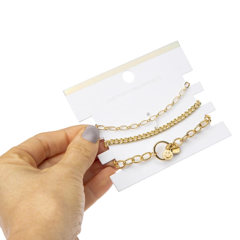 yin-yang gold bracelets 3-piece set