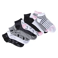 ladies cat faces & stripes low-cut socks 10-pack